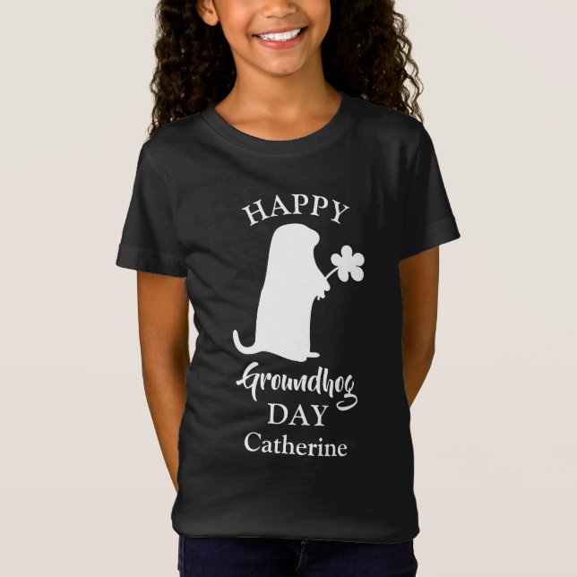 Camiseta 2 de fevereiro | Nome Personalizado Feliz do Dia d (Frente)