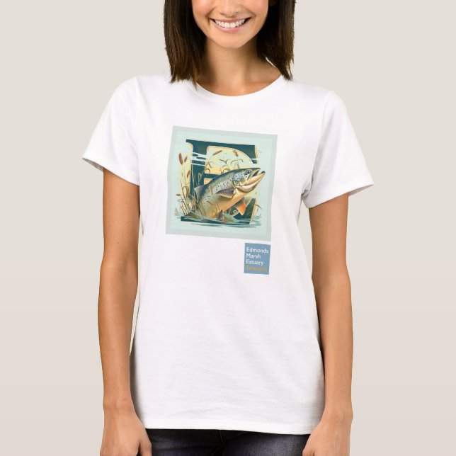 Camiseta 2 Edmonds Marsh SALMON, de MULHERES (Frente)