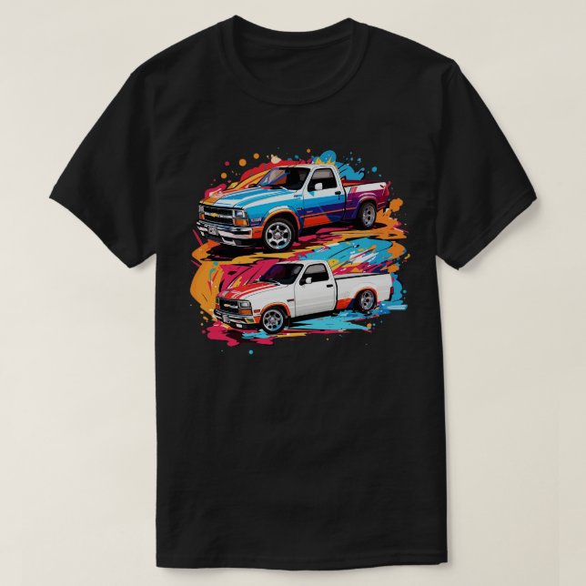 Camiseta 2 em 1 Caminhão de Arrastões Chevy S10 (Frente do Design)
