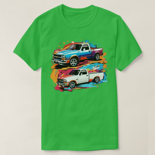 Camiseta 2 em 1 Caminhão de Arrastões Chevy S10 (Frente do Design)