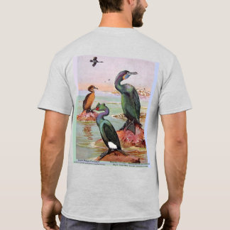 Camiseta 2 Espécies Corvos-marinhos trabalho de arte
