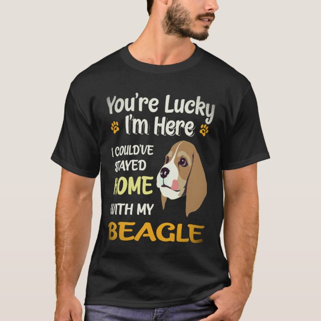 Camiseta 2 Fiquei em Casa Com Meu Beagle (Frente)