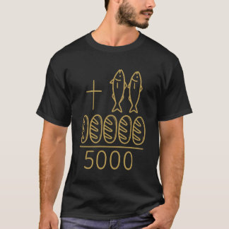 Camiseta 2 Fishes 5 Breads Jesus Cross 5000 Miracle Christi