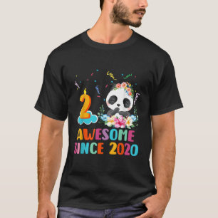 Camiseta 2 Incrível Desde 2020 Segundo Panda Unicorn