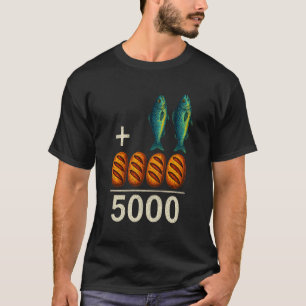 Camiseta 2 Peixes 5 Pães Jesus Alimenta Os 5000 Bíblico Cri