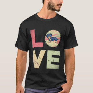 Camiseta 2 Presentes de Mãe de Cachorro Dachshund retrô vin