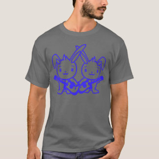 Camiseta 2 Rabbiteamwo Bunny Amigo Tripulação Tocando Guita