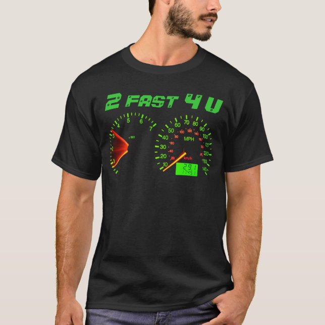 Camiseta 2 rapidamente velocímetro de 4 U (Frente)