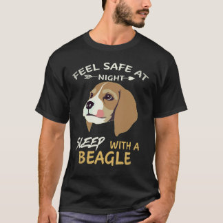 Camiseta 2 Sinta-se Seguro à Noite Durma Com Um Beagle