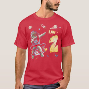 Camiseta 2 Years Old Birthday Boy Astronaut Space 2nd Birth