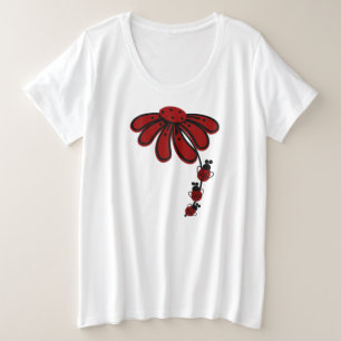 Camiseta #2Ladybug de dupla face Feminino Plus-Size
