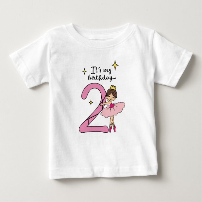 Camiseta 2nd birthday ballerina (Frente)