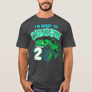 Camiseta 2nd Birthday Gift Boys I'm Ready To Crush 2 Monste