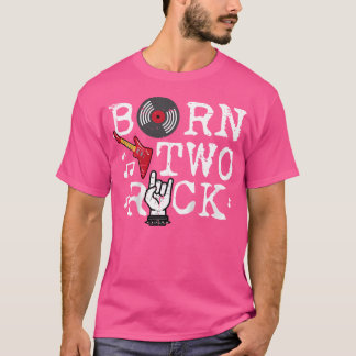 Camiseta 2Nd Birthday Guitar Born Two 2 Rock Rocker Bday Bo