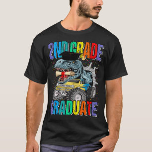 Camiseta 2nd Grade Graduate Monster Truck Dinosaur T-rex Gr