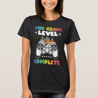 Camiseta 2nd Grade Level Complete Kids Gamer Game Controlle