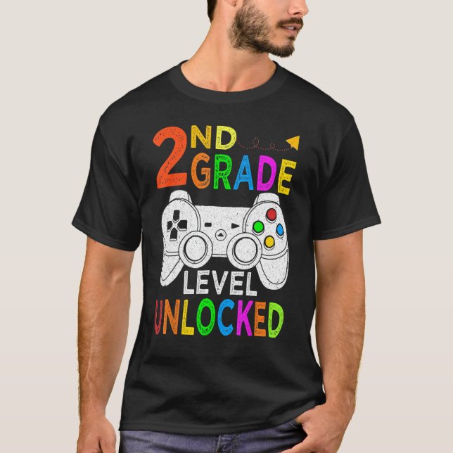 Camiseta 2nd Grade Level Unlocked Happy Back To School Game (Frente)