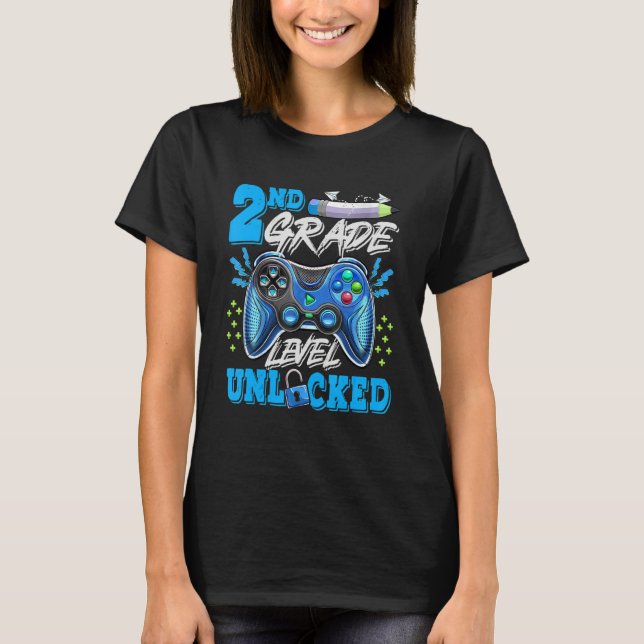 Camiseta 2nd Grade Level Unlocked Video Game Back To School (Frente)