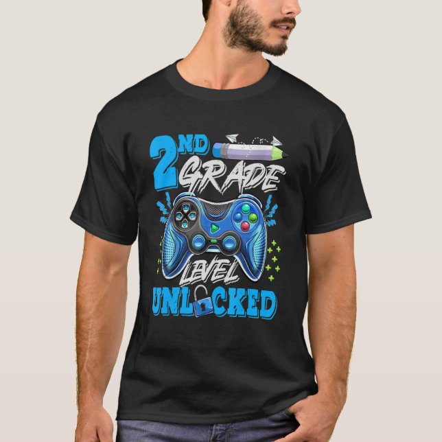 Camiseta 2nd Grade Level Unlocked Video Game Back To School (Frente)