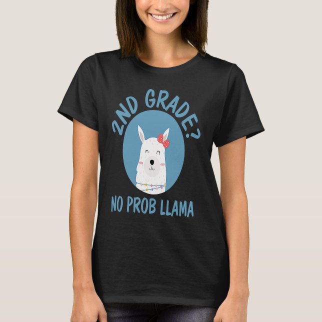 Camiseta 2nd Grade Llama  Teacher Student Back To School (Frente)
