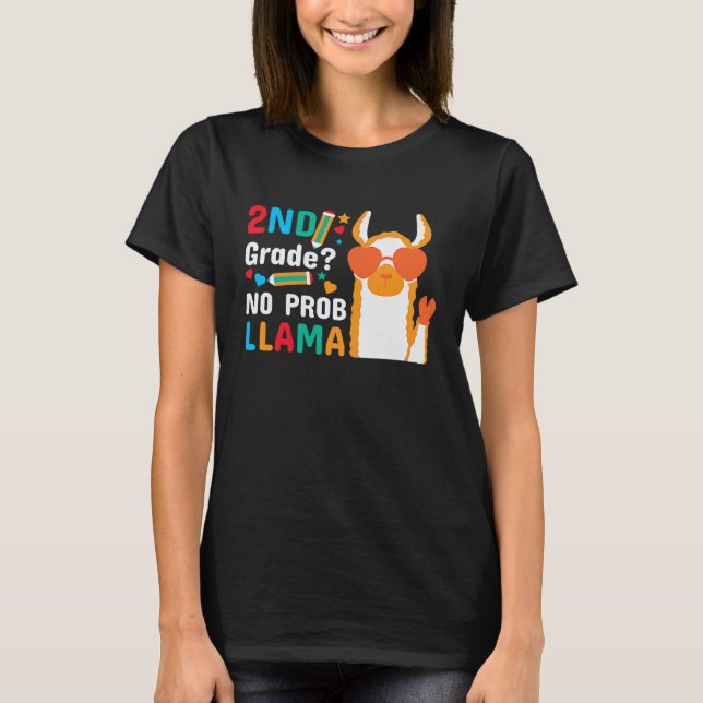 Camiseta 2nd Grade No Problem Llama (Frente)