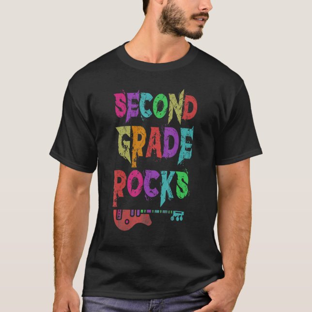 Camiseta 2nd Grade Rocks Student Teacher Rocking Third Grad (Frente)
