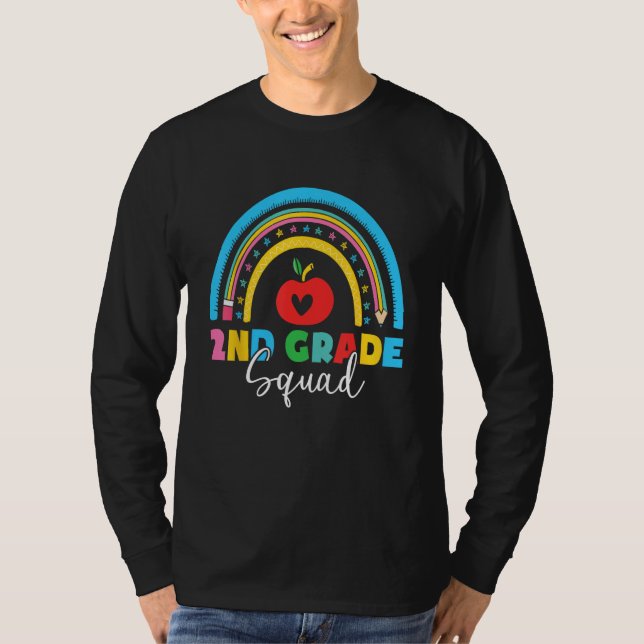 Camiseta 2nd Grade Squad Back To School Rainbow Teachers (Frente)