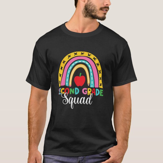 Camiseta 2nd Grade Squad Back To School Rainbow Teachers 1 (Frente)