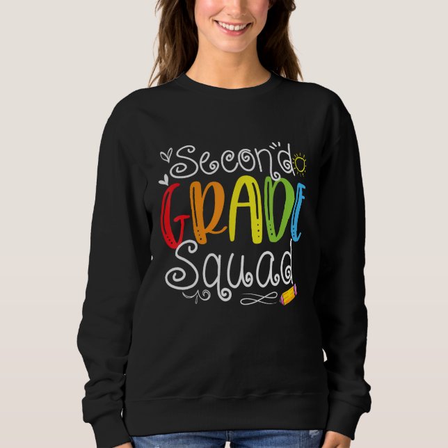 Camiseta 2nd Grade Squad Second Teacher Student Team Back T (Frente)