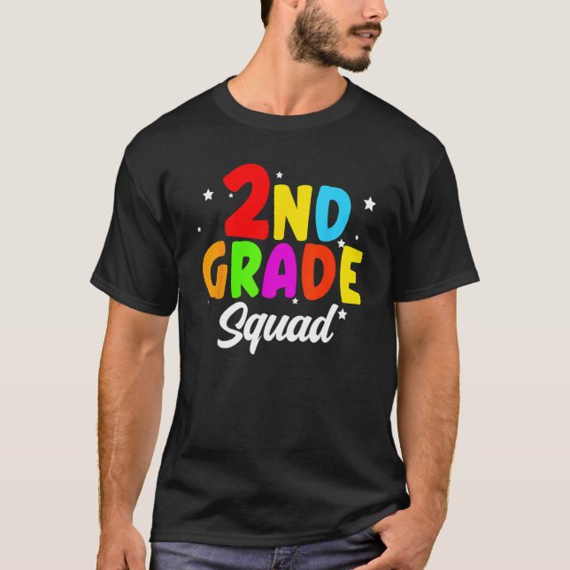 Camiseta 2nd Grade Squad Second Teacher Student Team Back T (Frente)