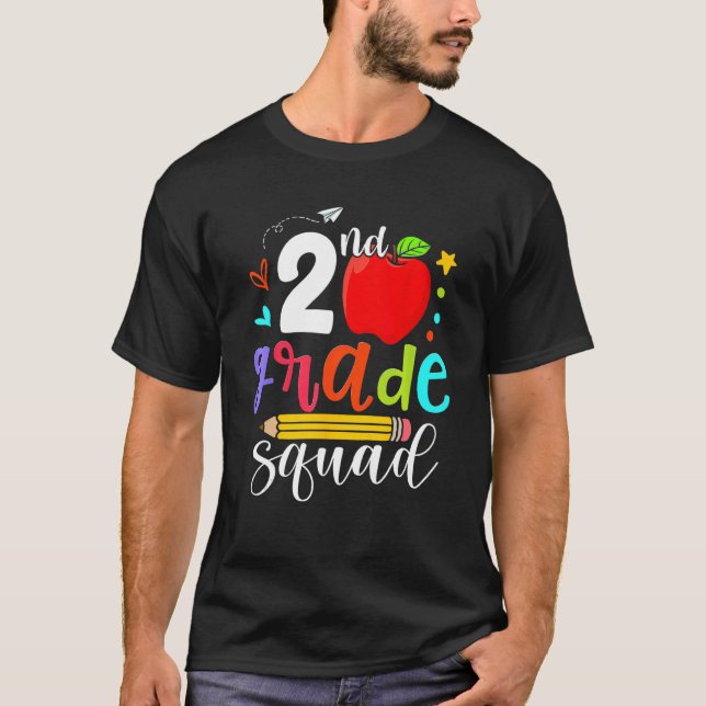 Camiseta 2nd Grade Squad Second Teacher Student Team Back T (Frente)