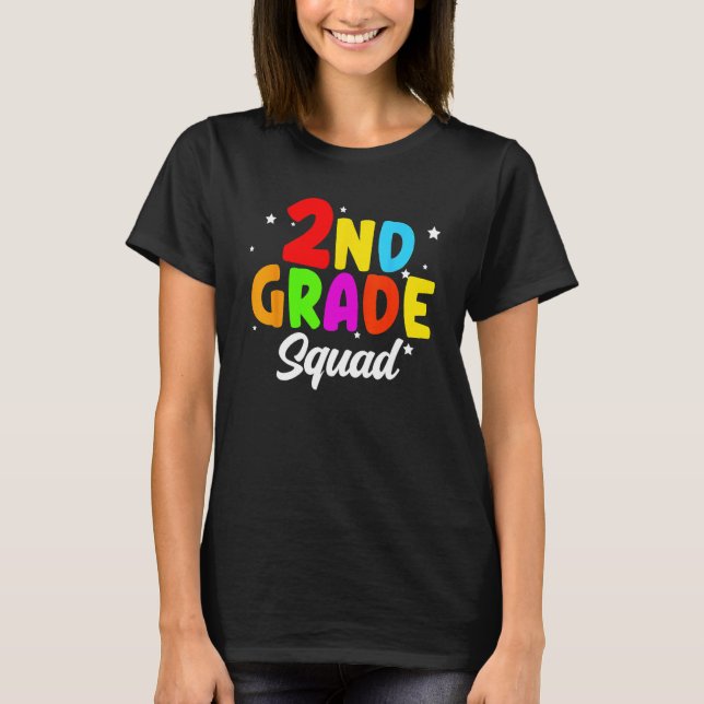 Camiseta 2nd Grade Squad Second Teacher Student Team Back T (Frente)