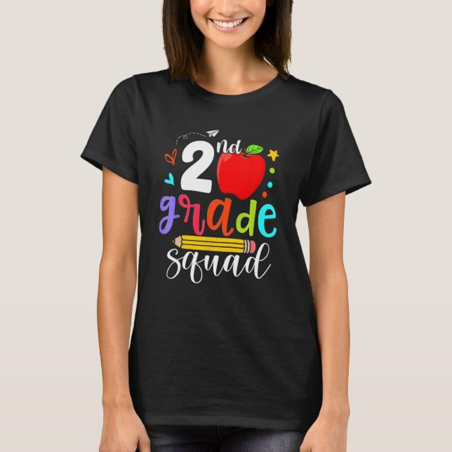Camiseta 2nd Grade Squad Second Teacher Student Team Back T (Frente)