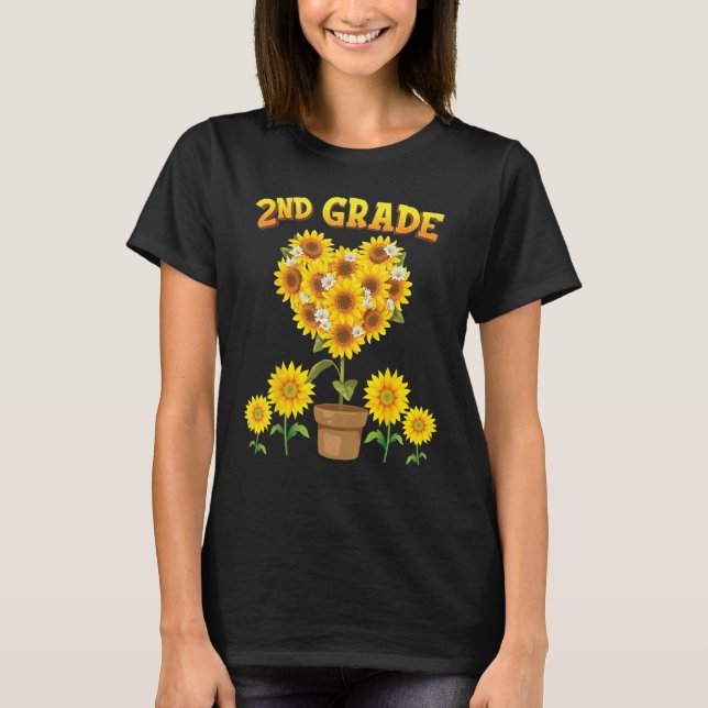 Camiseta 2nd Grade Squad Sunflower Back To School Second St (Frente)