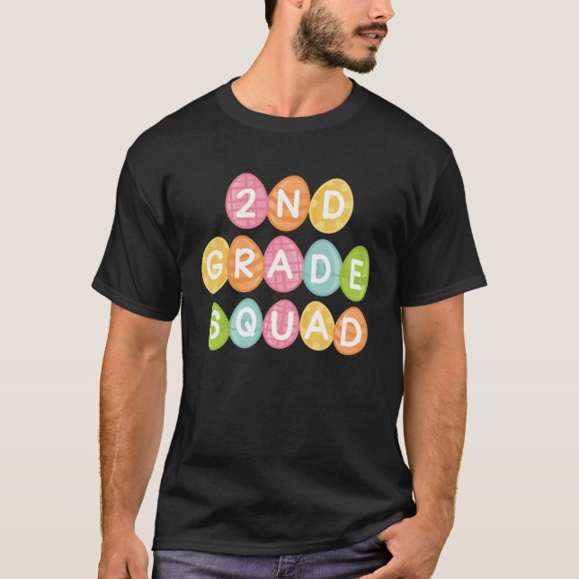 Camiseta 2nd Grade Squad Teacher Student Team Happy Easter  (Frente)