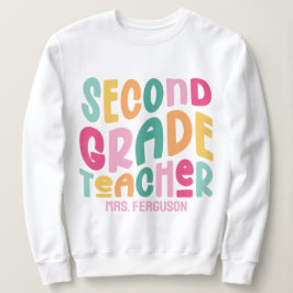 Camiseta 2nd Grade Teacher Colorful Typography
