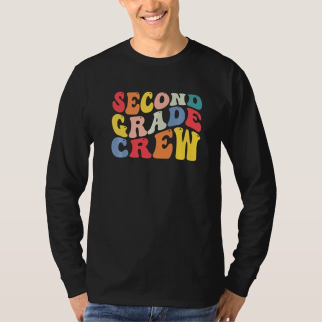 Camiseta 2nd Second Grade Crew Teacher Back To School Retro (Frente)