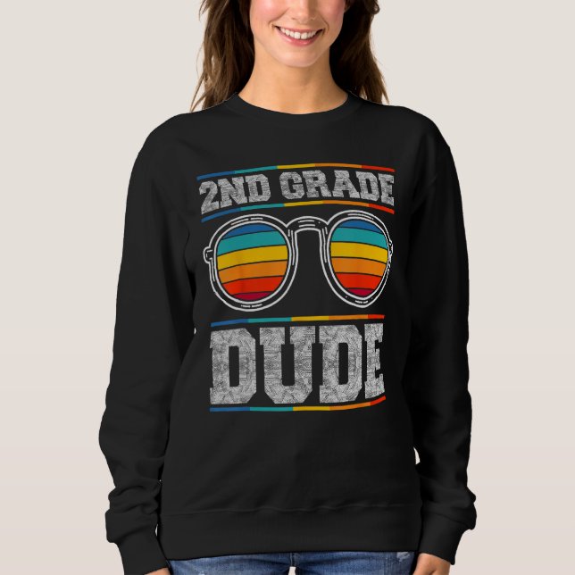 Camiseta 2nd Second Grade Dude Sunglasses Boys Kids Back To (Frente)
