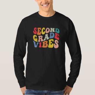 Camiseta 2nd Second Grade Vibes Teacher Back To School Retr