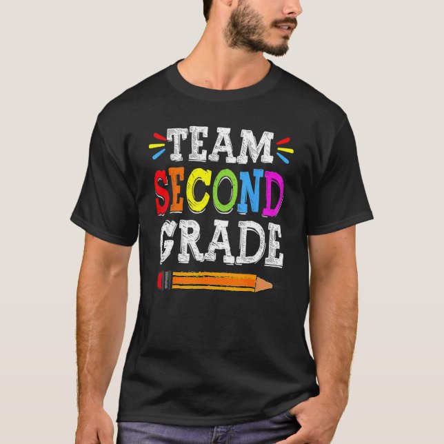 Camiseta 2nd Teacher Team Second Grade Squad Back To School (Frente)