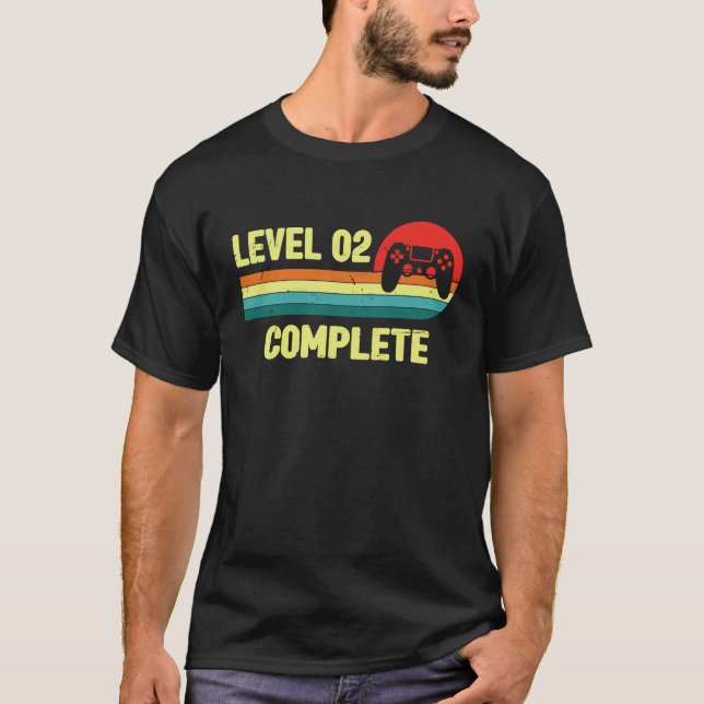 Camiseta 2nd Wedding Anniversary For Him Her  Level 2 Compl (Frente)