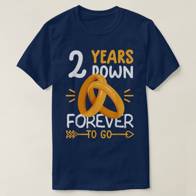 Camiseta 2nd wedding anniversary  tee matching couples 2 ye (Frente do Design)