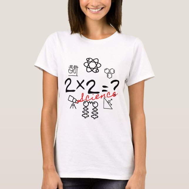 Camiseta 2x2 Ciência, divertida, elegante (Frente)