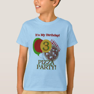 Camiseta 3ª festa de aniversário e presentes