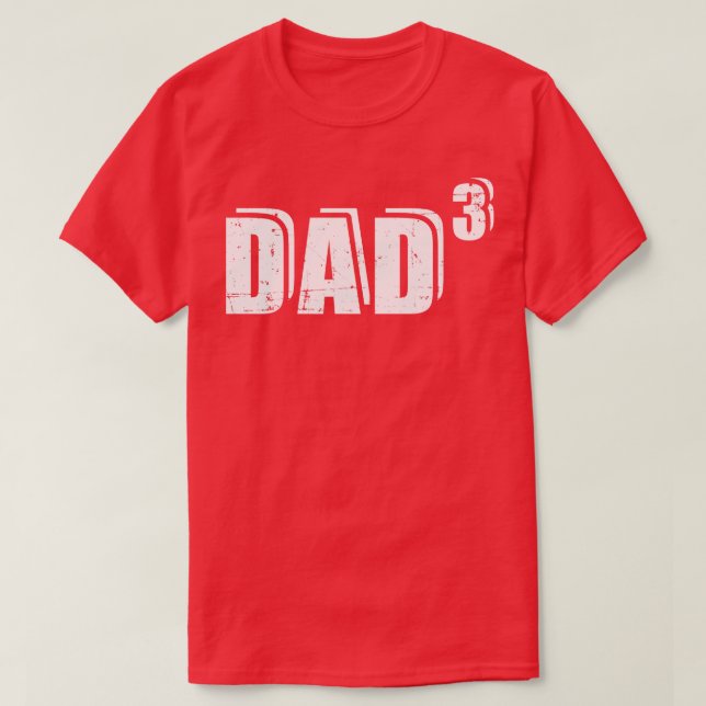 Camiseta 3ª Pai pai de três filhos bebê anunciante (Frente do Design)