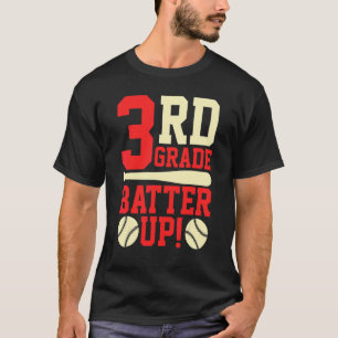 Camiseta 3ª série Batter Up Baseball Softbol De Volta à Esc