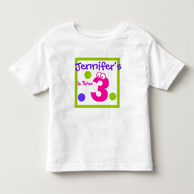 Camiseta 3º aniversário de 3 anos da criança, (Frente)