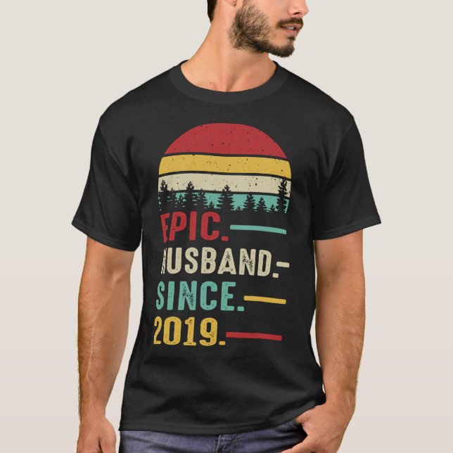 Camiseta 3º aniversário de casamento para o marido épico de (Frente)