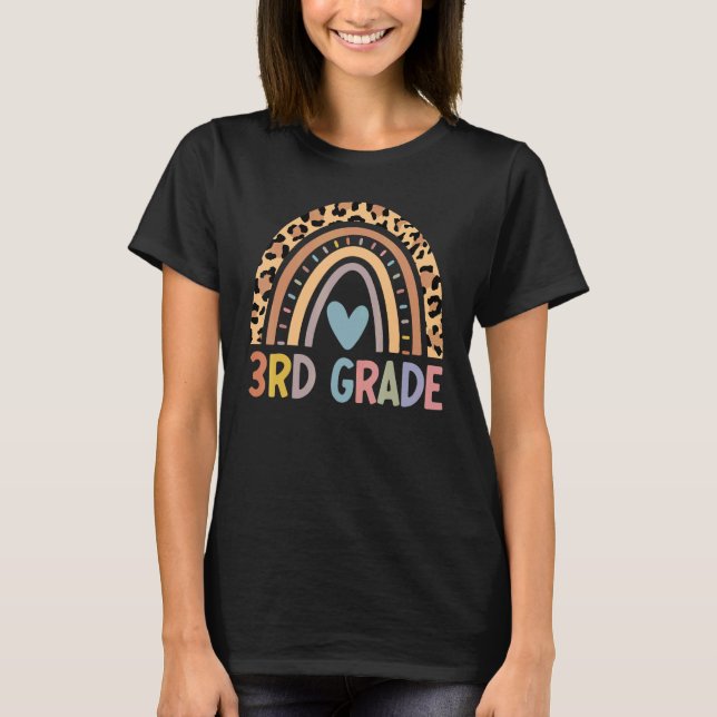 Camiseta 3º ano Boho Arco-íris Professor Aluno Último Dia D (Frente)