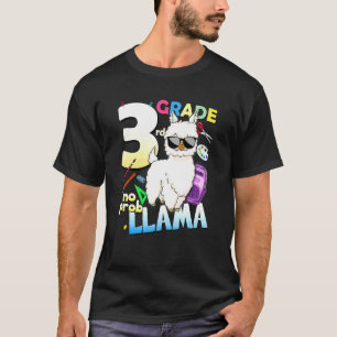 Camiseta 3º ano Llama Sem Problema Primeiro Dia De Aula